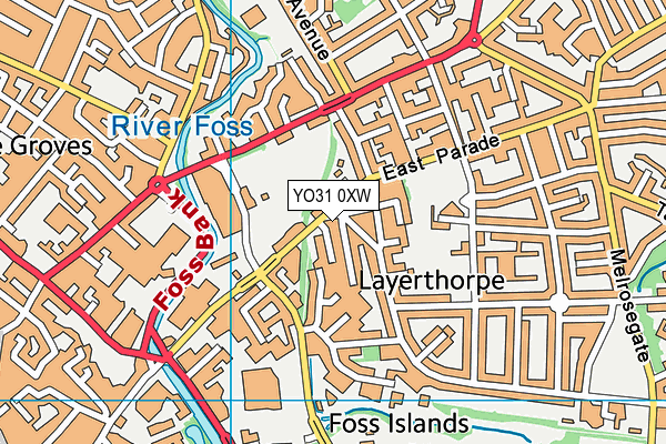 YO31 0XW map - OS VectorMap District (Ordnance Survey)