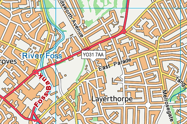 YO31 7AA map - OS VectorMap District (Ordnance Survey)