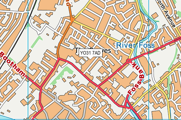 YO31 7AD map - OS VectorMap District (Ordnance Survey)