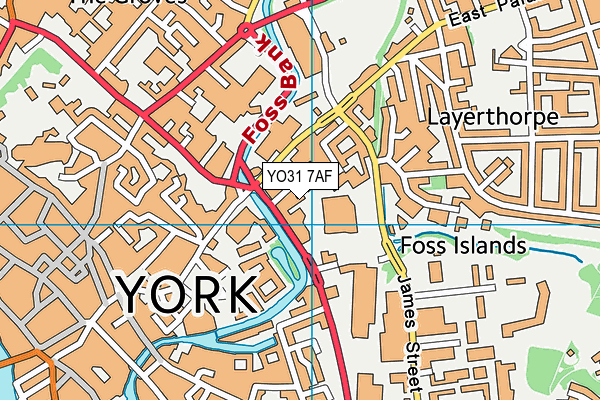 YO31 7AF map - OS VectorMap District (Ordnance Survey)