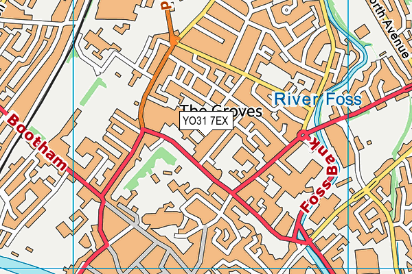 York St John University Sports Complex map (YO31 7EX) - OS VectorMap District (Ordnance Survey)
