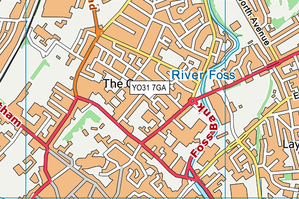 YO31 7GA map - OS VectorMap District (Ordnance Survey)