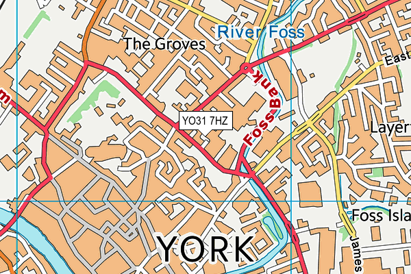 YO31 7HZ map - OS VectorMap District (Ordnance Survey)