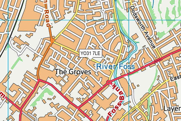 YO31 7LE map - OS VectorMap District (Ordnance Survey)