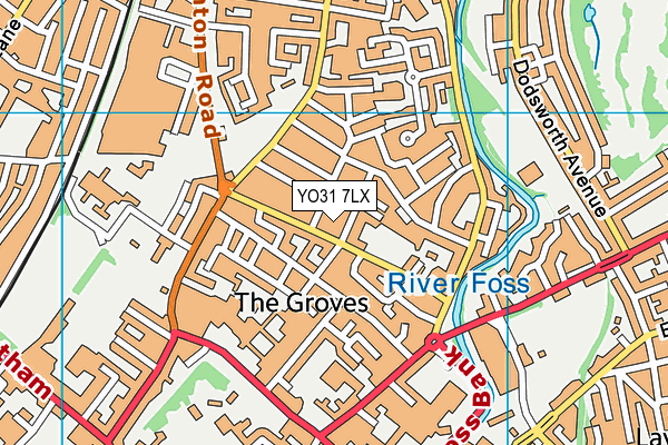 YO31 7LX map - OS VectorMap District (Ordnance Survey)