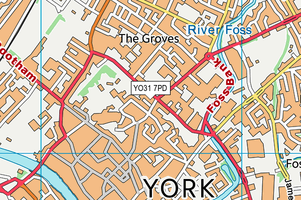 YO31 7PD map - OS VectorMap District (Ordnance Survey)