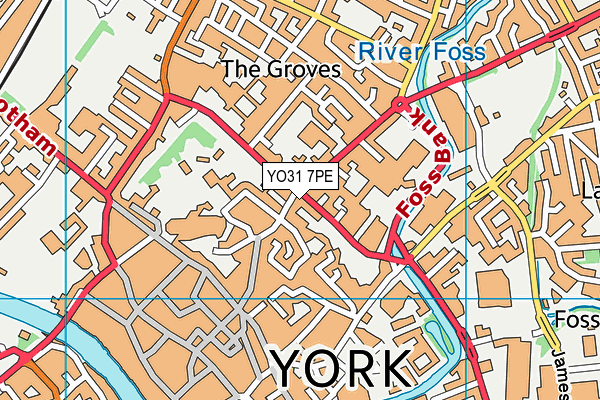 YO31 7PE map - OS VectorMap District (Ordnance Survey)