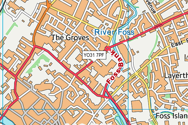 YO31 7PF map - OS VectorMap District (Ordnance Survey)