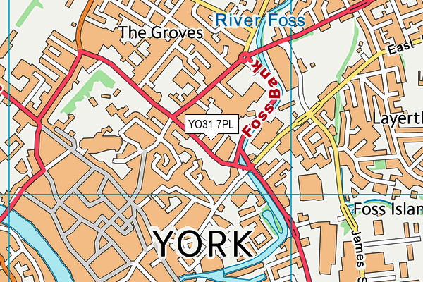 YO31 7PL map - OS VectorMap District (Ordnance Survey)