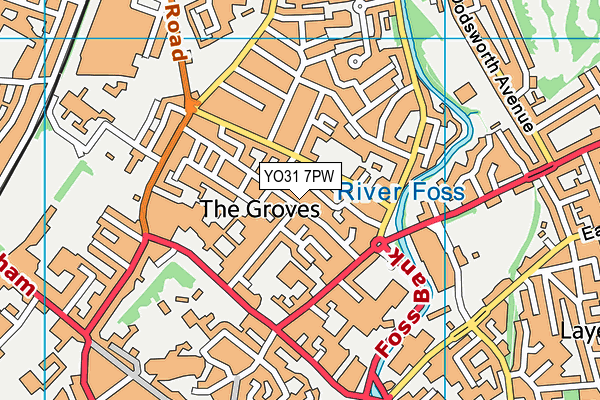 YO31 7PW map - OS VectorMap District (Ordnance Survey)