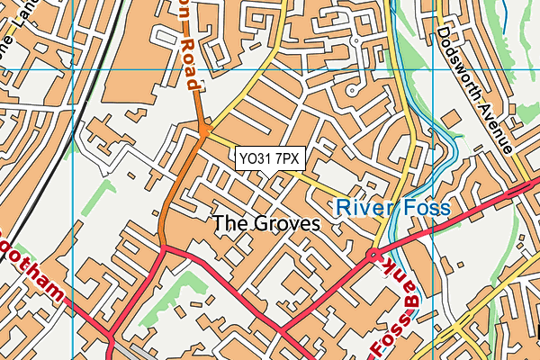 YO31 7PX map - OS VectorMap District (Ordnance Survey)