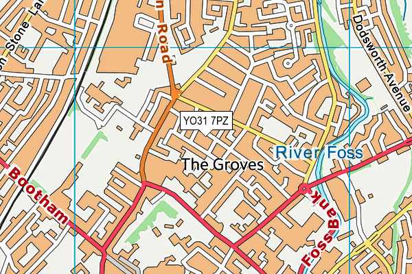 YO31 7PZ map - OS VectorMap District (Ordnance Survey)