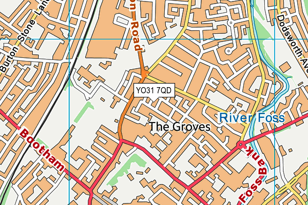 YO31 7QD map - OS VectorMap District (Ordnance Survey)