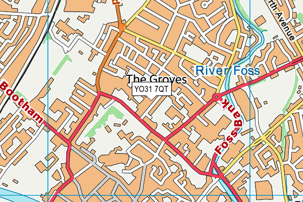 YO31 7QT map - OS VectorMap District (Ordnance Survey)