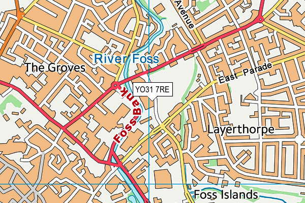 YO31 7RE map - OS VectorMap District (Ordnance Survey)