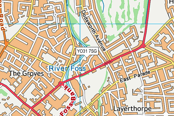 YO31 7SG map - OS VectorMap District (Ordnance Survey)