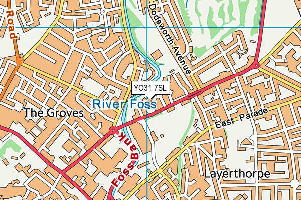 YO31 7SL map - OS VectorMap District (Ordnance Survey)