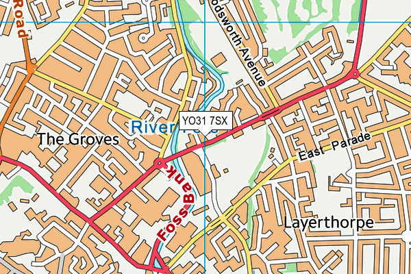 York St John University (Heworth Croft) map (YO31 7SX) - OS VectorMap District (Ordnance Survey)