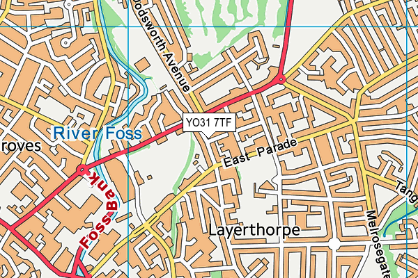 YO31 7TF map - OS VectorMap District (Ordnance Survey)