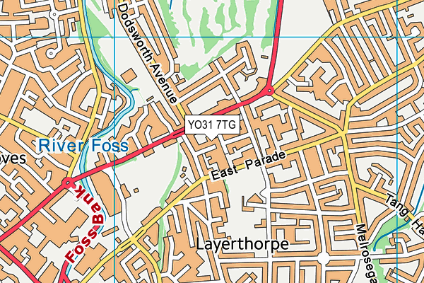 YO31 7TG map - OS VectorMap District (Ordnance Survey)