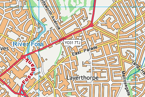 YO31 7TJ map - OS VectorMap District (Ordnance Survey)