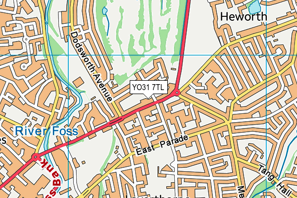 YO31 7TL map - OS VectorMap District (Ordnance Survey)