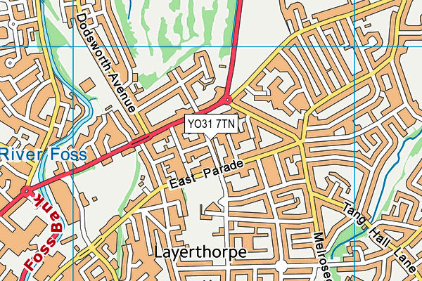 YO31 7TN map - OS VectorMap District (Ordnance Survey)