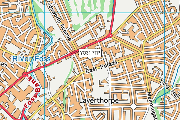 YO31 7TP map - OS VectorMap District (Ordnance Survey)