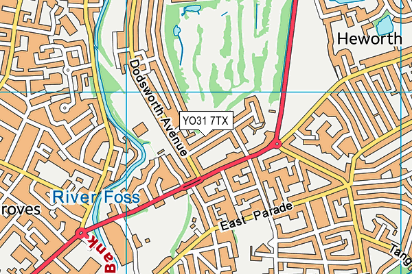 YO31 7TX map - OS VectorMap District (Ordnance Survey)