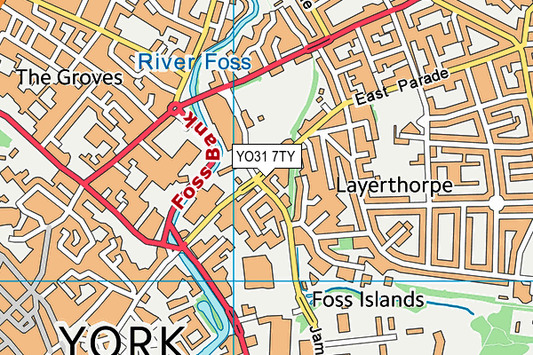 YO31 7TY map - OS VectorMap District (Ordnance Survey)