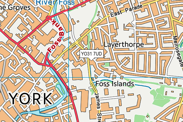 YO31 7UD map - OS VectorMap District (Ordnance Survey)