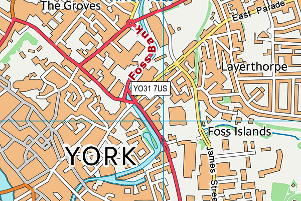 YO31 7US map - OS VectorMap District (Ordnance Survey)