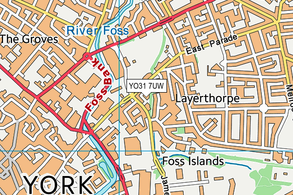YO31 7UW map - OS VectorMap District (Ordnance Survey)