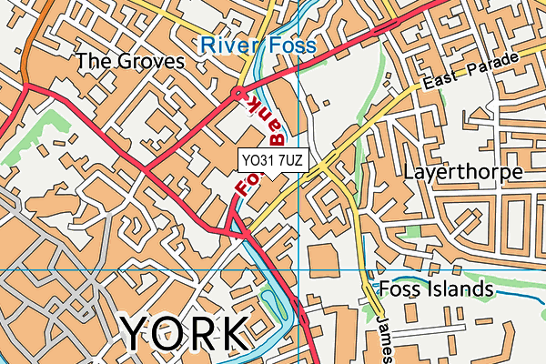 YO31 7UZ map - OS VectorMap District (Ordnance Survey)
