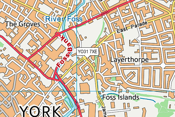 YO31 7XE map - OS VectorMap District (Ordnance Survey)