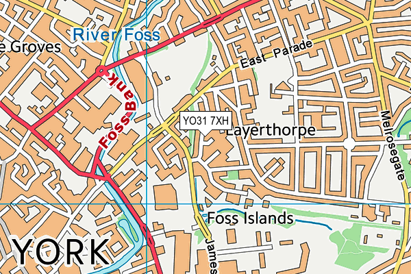 YO31 7XH map - OS VectorMap District (Ordnance Survey)