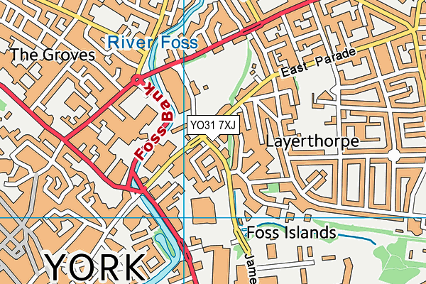 YO31 7XJ map - OS VectorMap District (Ordnance Survey)