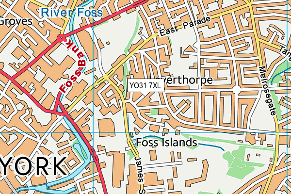 YO31 7XL map - OS VectorMap District (Ordnance Survey)