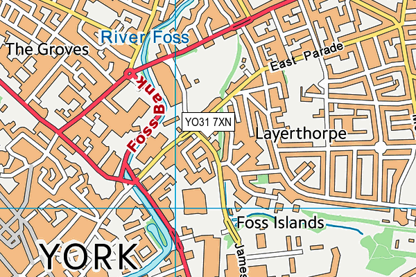YO31 7XN map - OS VectorMap District (Ordnance Survey)