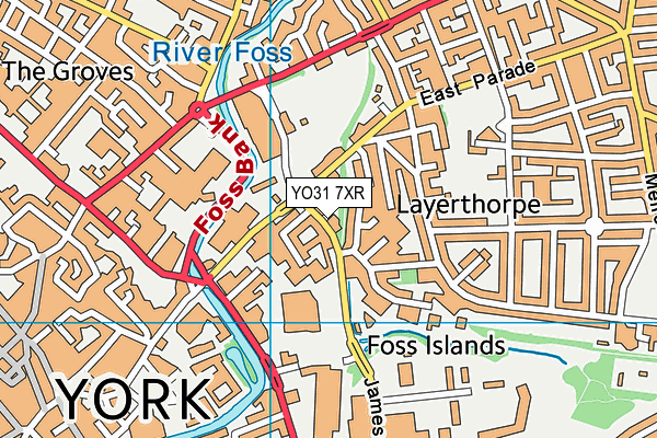 YO31 7XR map - OS VectorMap District (Ordnance Survey)