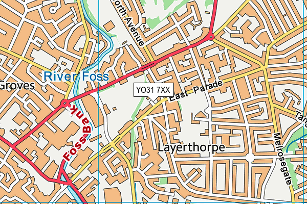 YO31 7XX map - OS VectorMap District (Ordnance Survey)