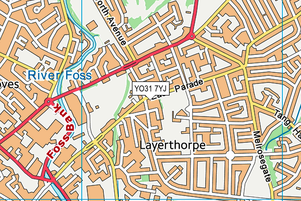 YO31 7YJ map - OS VectorMap District (Ordnance Survey)