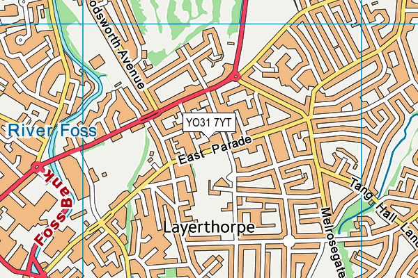 YO31 7YT map - OS VectorMap District (Ordnance Survey)