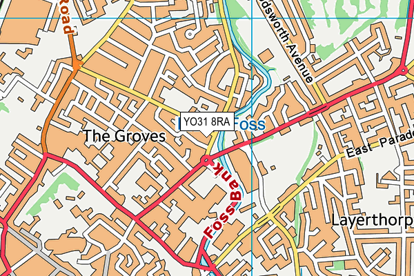 YO31 8RA map - OS VectorMap District (Ordnance Survey)