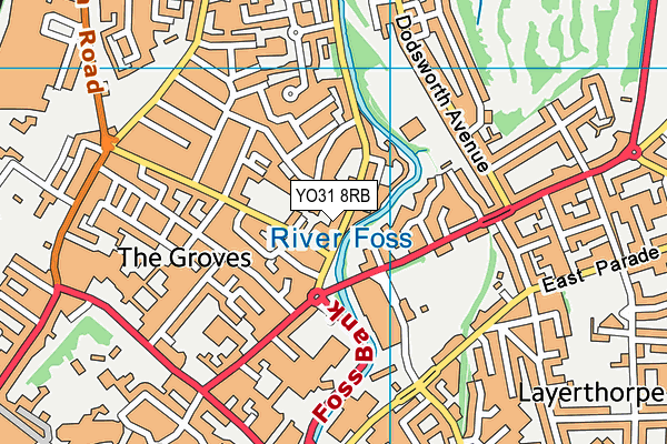 YO31 8RB map - OS VectorMap District (Ordnance Survey)