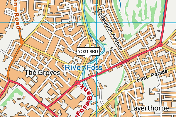 YO31 8RD map - OS VectorMap District (Ordnance Survey)