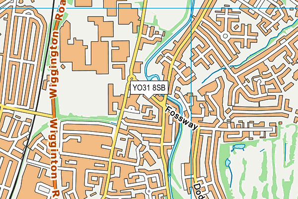 Yearsley Swimming Pool map (YO31 8SB) - OS VectorMap District (Ordnance Survey)