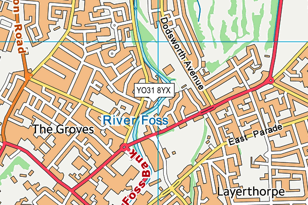 YO31 8YX map - OS VectorMap District (Ordnance Survey)