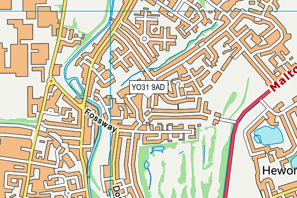 YO31 9AD map - OS VectorMap District (Ordnance Survey)