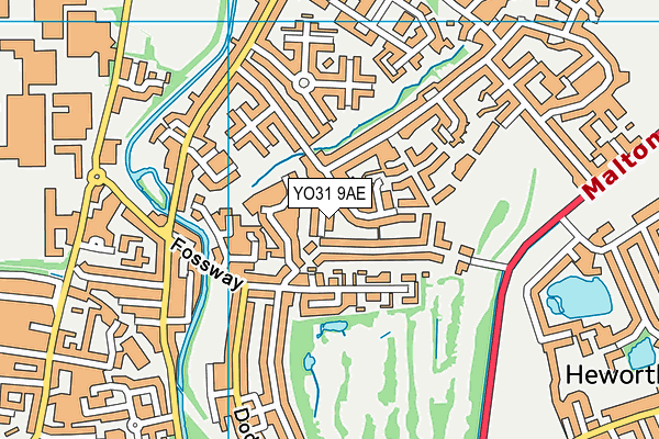 YO31 9AE map - OS VectorMap District (Ordnance Survey)